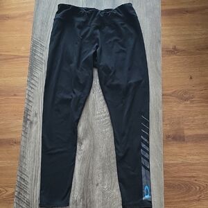 Oakley Black Leggings with Blue Accents
